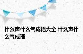 什么声什么气成语大全 什么声什么气成语