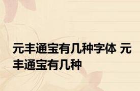 元丰通宝有几种字体 元丰通宝有几种