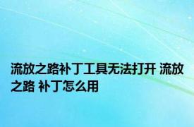 流放之路补丁工具无法打开 流放之路 补丁怎么用