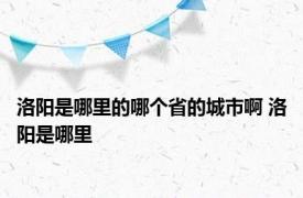 洛阳是哪里的哪个省的城市啊 洛阳是哪里 