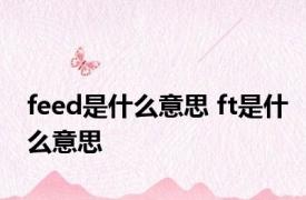 feed是什么意思 ft是什么意思