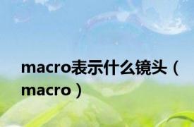 macro表示什么镜头（macro）