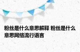 粉丝是什么意思解释 粉丝是什么意思网络流行语言