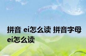 拼音 ei怎么读 拼音字母ei怎么读