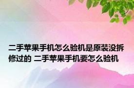 二手苹果手机怎么验机是原装没拆修过的 二手苹果手机要怎么验机