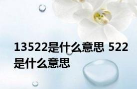 13522是什么意思 522是什么意思