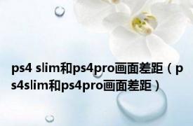 ps4 slim和ps4pro画面差距（ps4slim和ps4pro画面差距）