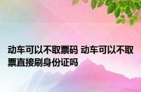 动车可以不取票码 动车可以不取票直接刷身份证吗