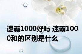 速霸1000好吗 速霸1000和的区别是什么