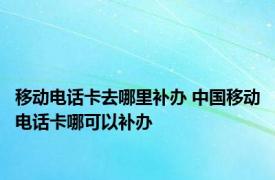 移动电话卡去哪里补办 中国移动电话卡哪可以补办