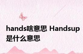 hands啥意思 Handsup是什么意思