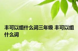 丰可以组什么词三年级 丰可以组什么词