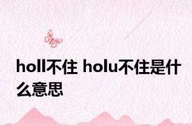 holl不住 holu不住是什么意思