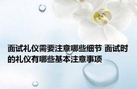 面试礼仪需要注意哪些细节 面试时的礼仪有哪些基本注意事项