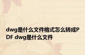 dwg是什么文件格式怎么转成PDF dwg是什么文件