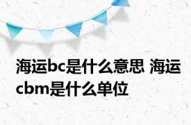 海运bc是什么意思 海运cbm是什么单位