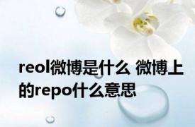 reol微博是什么 微博上的repo什么意思