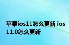 苹果ios11怎么更新 ios11.0怎么更新