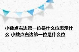 小数点右边第一位是什么位表示什么 小数点右边第一位是什么位