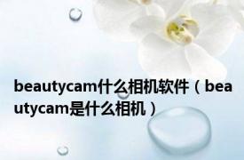 beautycam什么相机软件（beautycam是什么相机）