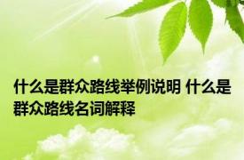 什么是群众路线举例说明 什么是群众路线名词解释