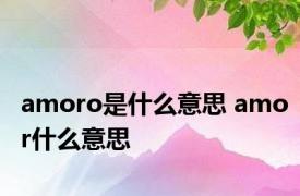 amoro是什么意思 amor什么意思 