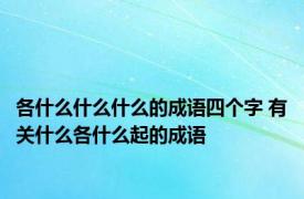 各什么什么什么的成语四个字 有关什么各什么起的成语