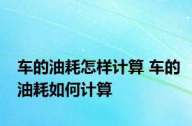 车的油耗怎样计算 车的油耗如何计算