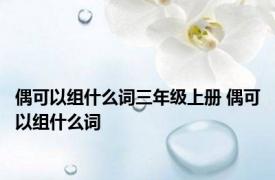 偶可以组什么词三年级上册 偶可以组什么词