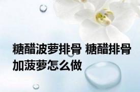 糖醋波萝排骨 糖醋排骨加菠萝怎么做