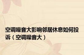 空调噪音大影响邻居休息如何投诉（空调噪音大）