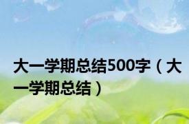 大一学期总结500字（大一学期总结）