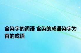 含染字的词语 含染的成语染字为首的成语