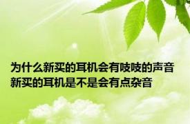 为什么新买的耳机会有吱吱的声音 新买的耳机是不是会有点杂音