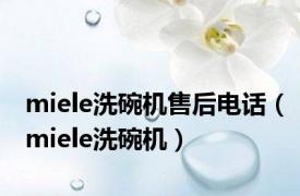 miele洗碗机售后电话（miele洗碗机）