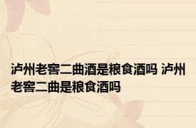 泸州老窖二曲酒是粮食酒吗 泸州老窖二曲是粮食酒吗