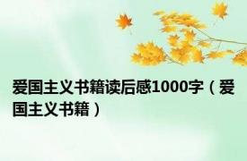 爱国主义书籍读后感1000字（爱国主义书籍）