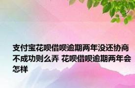 支付宝花呗借呗逾期两年没还协商不成功则么弄 花呗借呗逾期两年会怎样