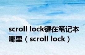 scroll lock键在笔记本哪里（scroll lock）