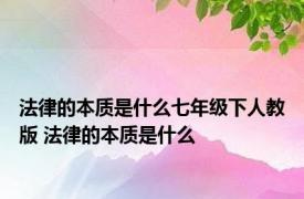 法律的本质是什么七年级下人教版 法律的本质是什么