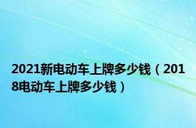 2021新电动车上牌多少钱（2018电动车上牌多少钱）