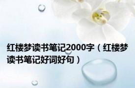 红楼梦读书笔记2000字（红楼梦读书笔记好词好句）