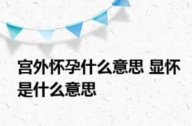 宫外怀孕什么意思 显怀是什么意思