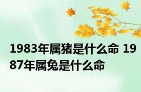 1983年属猪是什么命 1987年属兔是什么命