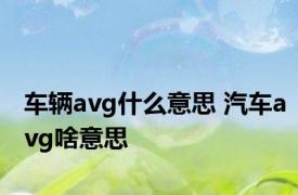 车辆avg什么意思 汽车avg啥意思