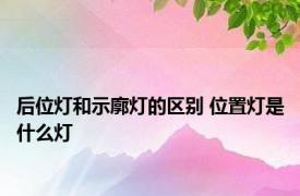 后位灯和示廓灯的区别 位置灯是什么灯