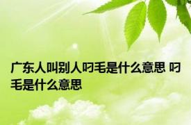 广东人叫别人叼毛是什么意思 叼毛是什么意思