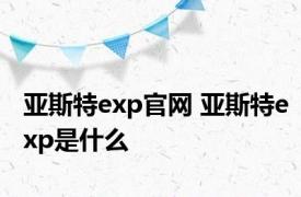 亚斯特exp官网 亚斯特exp是什么