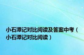 小石潭记对比阅读及答案中考（小石潭记对比阅读）