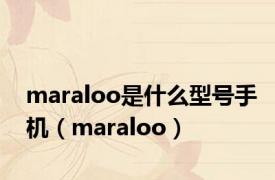 maraloo是什么型号手机（maraloo）